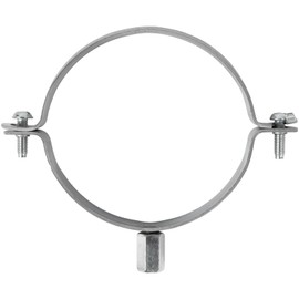 HVAC OV 5" Inch Galvanized Steel Duct Clamp - Metal Pipe Hanger - Rigid Tube Brackets - Conduit Wall Attachment - Duct Fastening - Channel Attachment