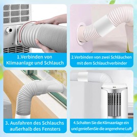 Air Conditioning Exhaust Hose Adapter, PVC Air Conditioning Hose Extensions, Portable Air Conditioning Exhaust Hoses, Ventilation Hose Couplings, Flexible PVC Hoses with a Diameter of 150 mm
