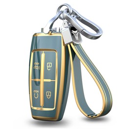 ontto Car Key fob Cover Fit for Hyundai Genesis G80 GV70 GV80 2019 2020 2021 2022 Key case 4 Buttons TPU Remote Key Shell Key Holder Bag Keychain Keyring Decorative Accessories Gray A