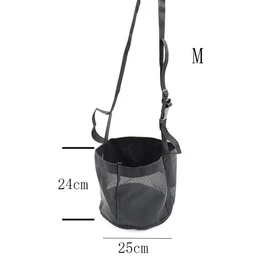 Comfort Breathable Horse Feed Bag, Mesh Feed Bucket, Mesh Designed Feeding Bag with Adjustable Strap and Waterproof Bottom, Horse Feeder Bag Storage, for Horse Feeding Supplies Muzzle Feed (1Black)