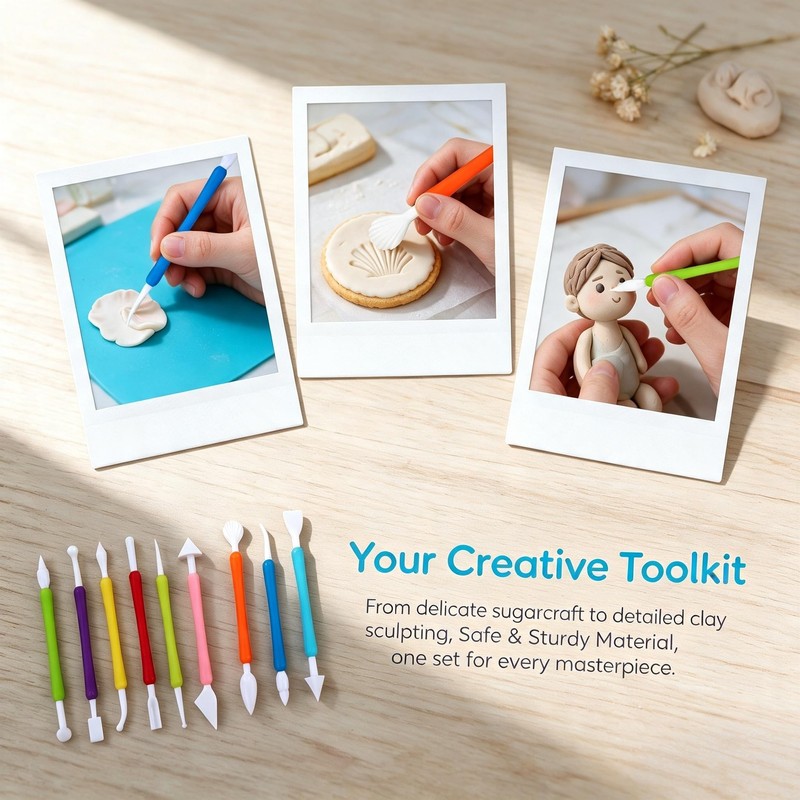 9 PCS Carving Pens，Fondant Modeling Tools，Fondant Icing Cakes for Clay