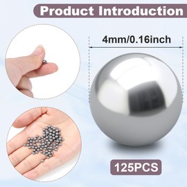 Hzopcw 125pcs 0.16" Paint Mixing balls, Stainless Steel Balls for Nail Polish, Small Mixing Agitator Balls for Nail Polish Inks Paints- Silver