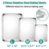 TeamFar Baking Sheet Set of 3, 16/12.5/9.3 Inch Stainless Steel