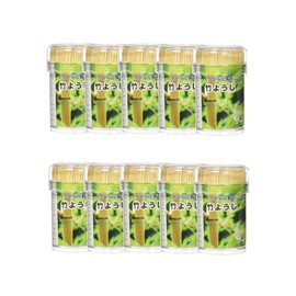 Yanagi Products Y-078 Bamboo Toothpicks, 2.6 inches (6.5 cm), Approx. 280 Pieces x 10 Pack, Durable, Break-resistant, Anti-Crushing, Hard Container