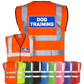 Corporate Togs DOG TRAINING Printed Waistcoat - High Visibility Safety Vest, Fully EN471 Health, Fastening Waistcoat, Protective Safety Wear | Safety Apparel