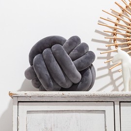 OUKEYI 25 cm Soft Knot Ball Pillows, Round Throw Pillows, Children Room Decoration Plush Pillow,Decoration Cushion Pillows for Home, Bedroom Sofa, Bed, Floor (Dark gray)