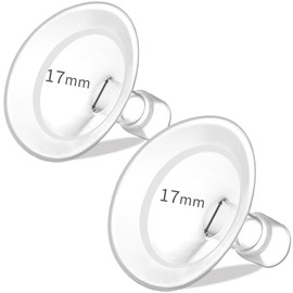 PumpMom-us 17mm Flange with Soft Rim, Breast Pump Shields Flanges for Medela, Replace Flange Compatible with Medela Breast Pumps PersonalFit, Freestyle, Maxflow, Freestyle Flex Swing Maxi Connector