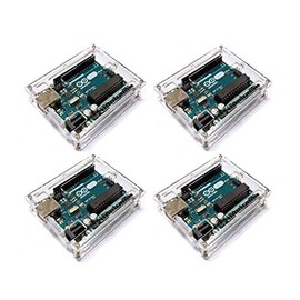 TSUCIA Set of 4 Transparent Acrylic Enclosure Case Shell Box for Arduino UNO R3 Thin Compact (Set of 4)