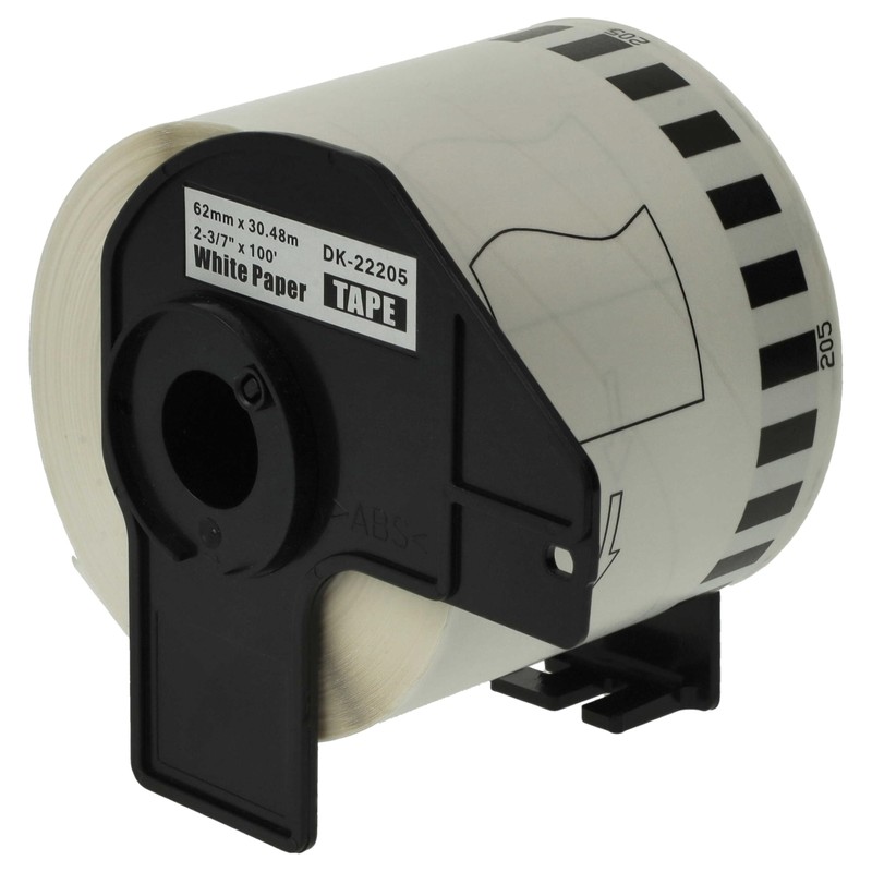 vhbw 1 x Label Roll with Holder 62 mm x