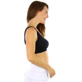 ToBeInStyle Paquete de brasieres de lactancia sin costuras con copas fruncidas para mujer, Individual: parte delantera cruzada con parte trasera completa, negro, XL