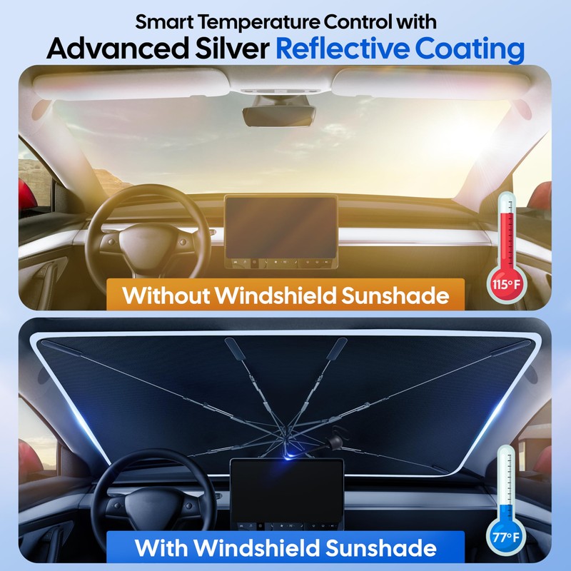 EcoNour Windshield Umbrella Sun Shade for Car | Foldable Car