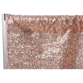 1 Pc, Glitz Sequin 10Ft H X 52" W Drape/Backdrop Panel - Blush/Rose Gold for Wedding, Prom, Birthday Party, Quinceanera, Anniversary, Or Bridal Shower(Hand Wash Or Spot Clean Only)