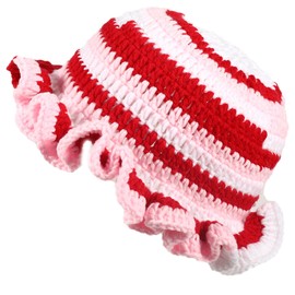 Crochet Bucket Hat Women Trendy Knit Floppy Cap Cute Boho Handmade Beanies Outdoor Boho Travel Fishing Hat, Mixed Color B, 7-7 1/4