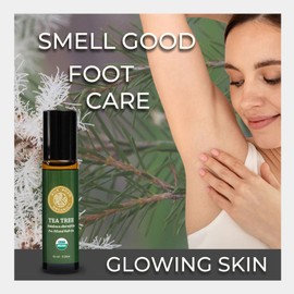 Silk Road Organic Silk Road Organic Tea Tree Essential Oil Roll On, 100% Pure USDA Certified – Healthy Skin, Toenails, Feet, Body Odor - 10 ml Roller - Always Pure, Always Organic