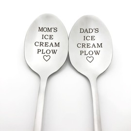Mom and Dad Gifts for Parents Mom’s Dad’s Ice Cream Plow Christmas Birthday Gifts for Mom Dad Fathers Day Mothers Day Gift Anniversary Spoon Gifts for Parents from Kids