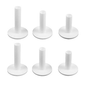 Scott Edward Golf Rubber Tees Holder 6Pcs Packed,Durable Rubber Practice Tees Ideal for Golf Range Driving Practice Mat Indoor Outdoor with Different Size 75mm,65mm,54mm,White