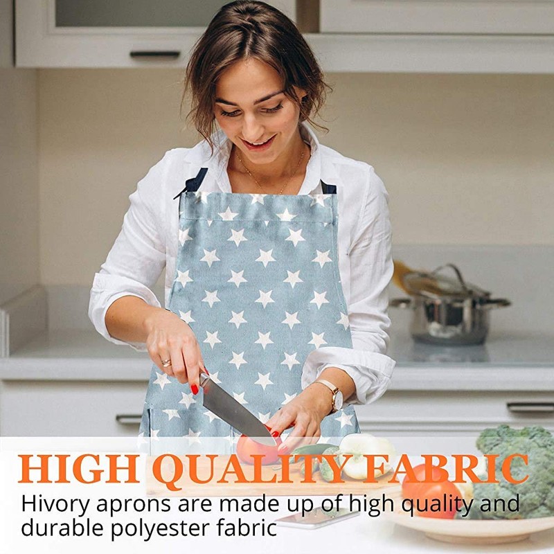 Kitchen Apron for Women, Adjustable Cooking Apron with Two Large