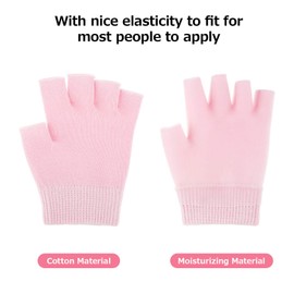 2 Pairs Moisturizing Gloves Fingerless Moisture Gloves Soft Moisturizing Gloves for Dry Rough and Cracked Hands (Pink and Black)