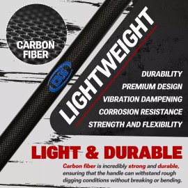 CKG Carbon Metal Detecting Shovel Digging Tool with Double Serrated Blade Black