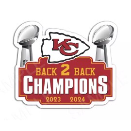 Unbranded Kansas City Chiefs Super Bowl Back to Back Championships Vinyl Stickers Decal - 5"
