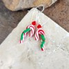 Candy Cane Christmas Earrings Sterling Silver
