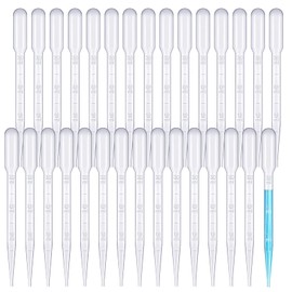 luckaide Pack of 100 Pipettes, 3 ml Disposable Pipettes, Plastic Pipette for Laboratory Trial, Essential Oils, Classroom Experiment