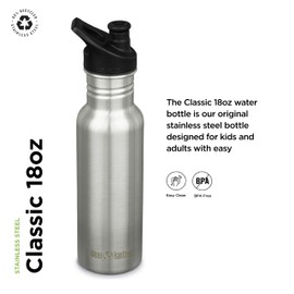 Klean Kanteen Unisex - Adult Klean Kanteen-1008431 Bottle, Brushed Stainless, One Size, Stainless Steel