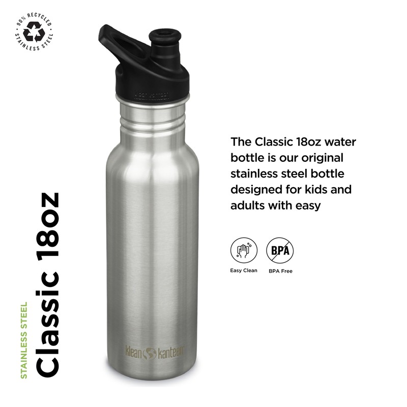 Klean Kanteen Unisex - Adult Klean Kanteen-1008431 Bottle, Brushed Stainless,