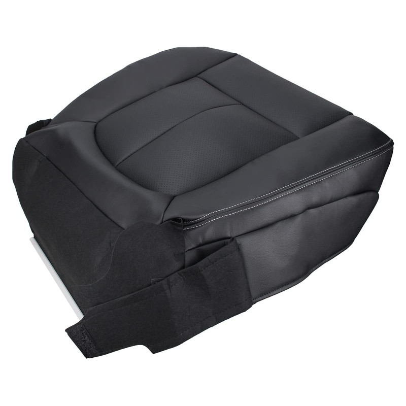 AUTOKAY Black Driver Bottom Leather Seat Cover Fits for Ford