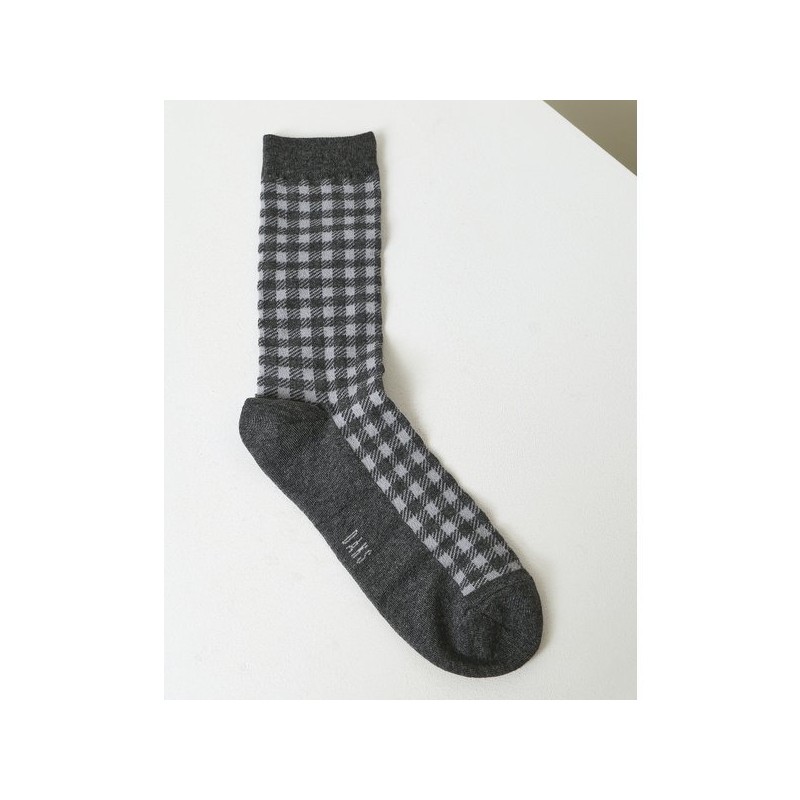 Daks (신세계강남점)DBSS4F921BK 블랙 체크 면혼방 장목양말2종세트 (DBS S4F921BK) Black Check