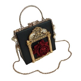 Nite closet Victorian Handbag Gothic Purses Lolita Shoulder Bag for Women Vintage Clutch (Black)