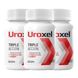 UROXEL (3 Frascos) Suplemento Alimenticio 100% Natural | 30 Cápsulas | L-Arginina, Zinc, Jengibre