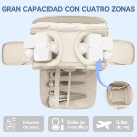 5 Pcs Neceser de Viaje, Bolsa de Aseo Impermeable para Mujer, Bolsa de Maquillaje, Organizador de Cosméticos Grande Capacidad, Ideal para Viajes y Accesorios, Esenciales, Artículos de Cambiador