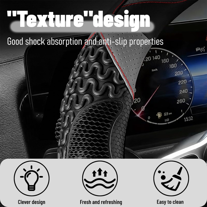 HZEL Car Steering Wheel Cover with Massage Grip, 14.5-15" Soft