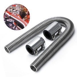 Hypertune Universal 36" Stainless Steel Radiator Flexible Coolant Water Hose Kit W Cap Clamp Silver