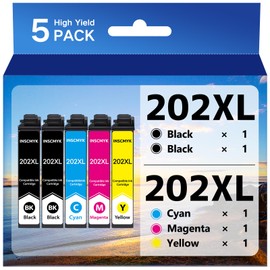 202XL Ink Cartridges Remanufactured Replacement for Epson Printer for Epson 202XL Ink Cartridges Multipack 202 XL 202XL T202 XL High Yield Ink Cartridges for Epson XP-5100 WF-2860 Ink Cartridges