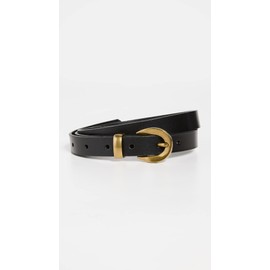 Madewell Women's Chunky Buckle Skinny Leather Belt, True Black, L