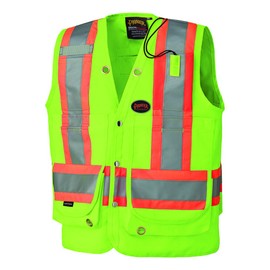 Pioneer V1010340U Hi-Vis Surveyor's Safety Vest - Yellow/Green (XL)