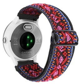 Abanen Elastic Watch Band for Garmin Venu 2 Plus/Venu Sq/Vivoactive 5, Embroidery Stretchy Loop Elastic Adjustable Wristband Strap for Vivoactive 3 / Vivomove Sport (Colorful)