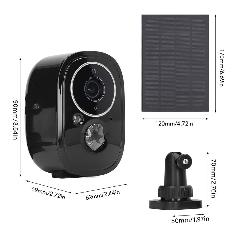 Solar Security Camera 3MP WIFI Wireless Smart PIR Human Detection