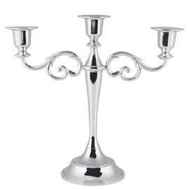 Yosoo 3 Brazos Portavelas de Metal Soporte para Velas Palillo de Oro Plata 3 Ramas Candelabro de Estilo Europeo Candelabros de Boda 2 Colores Decoración para Hogar(Plateado)