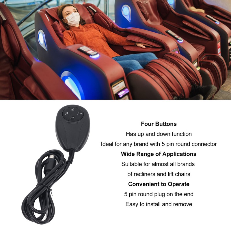 Lift Chair Remote 4 Buttons 5 Pin Up Down Replacement
