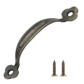 Piutouyar 12 Pcs Barn Door Handles Rustic Gate Handle 2.6 Inch Hole to Hole Metal Gate Pull Handle Fence Handle for Cabinet Garage Closet Drawer Outdoor Indoor, Bronze 3 Inch Length