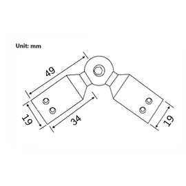 2 Pack Heavy Duty Curtain Rod Corner Connector, 19mm Stainless Steel Adjustable Hinged Elbow Connector for Bay Window Curtain Rods (Black)