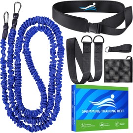 Cinturón de natación para Piscina – Entrenador de natación Profesional con Resistencia Ajustable, Cuerda de natación de 2,5 – 7,5 m, cinturón de Entrenamiento para Adultos y niños, Entrenamiento de