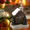 Log Cabin Incense Burner Resin Christmas Snowy Winter Incense Cone