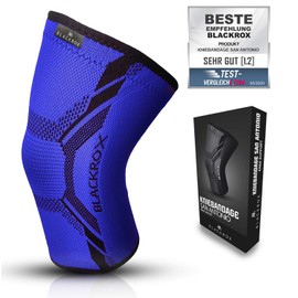 BLACKROX San Antonio Sports Knee Support V4 Knee Support Women's Knee Bandage Men's Meniscus Jogging Running Compression Knee Pads Volleyball Breathable Stability Compression Bandage (Blue, M)