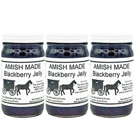 Amish Jelly, Blackberry - 8 Oz Jar - Qty 3 Made by Arndts Fudgery