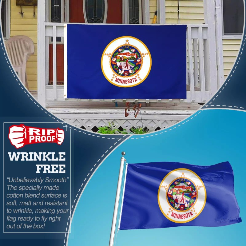 Anley Rip-Proof Double Sided 3-Ply Minnesota State Flag 3x5 Ft