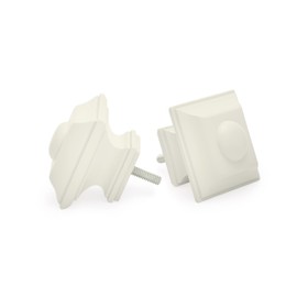 Ivilon Drapery Window Curtain Rod Set - Square Design 1 1/8 Rod. 72 to 144 Inch. Ivory / White